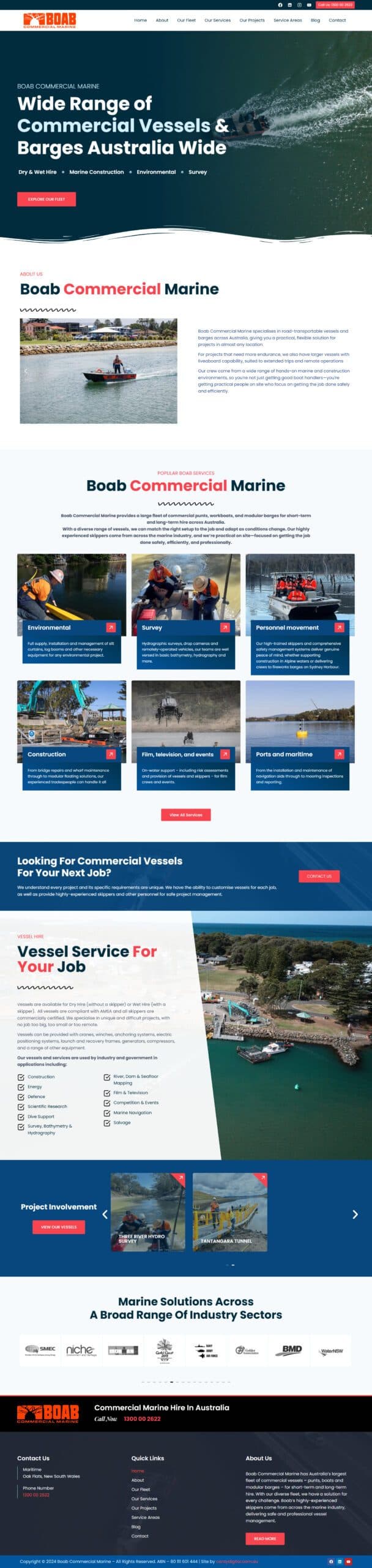 Boab Marine website design