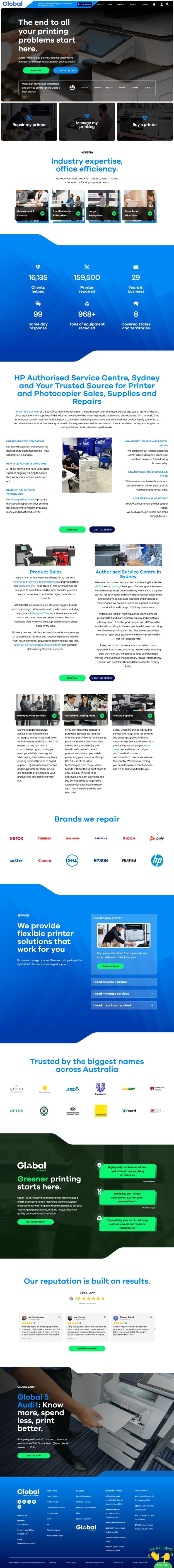 Global Office Machines website design