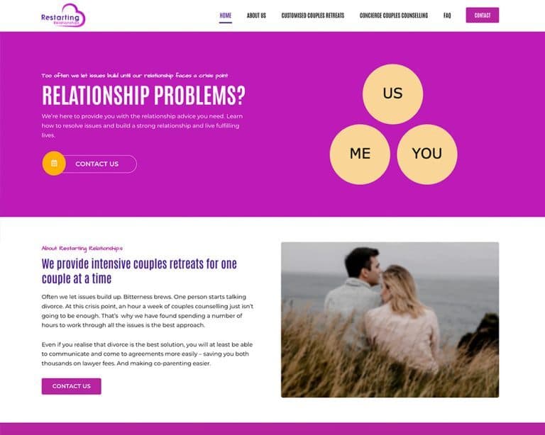 Restarting Relationship website design