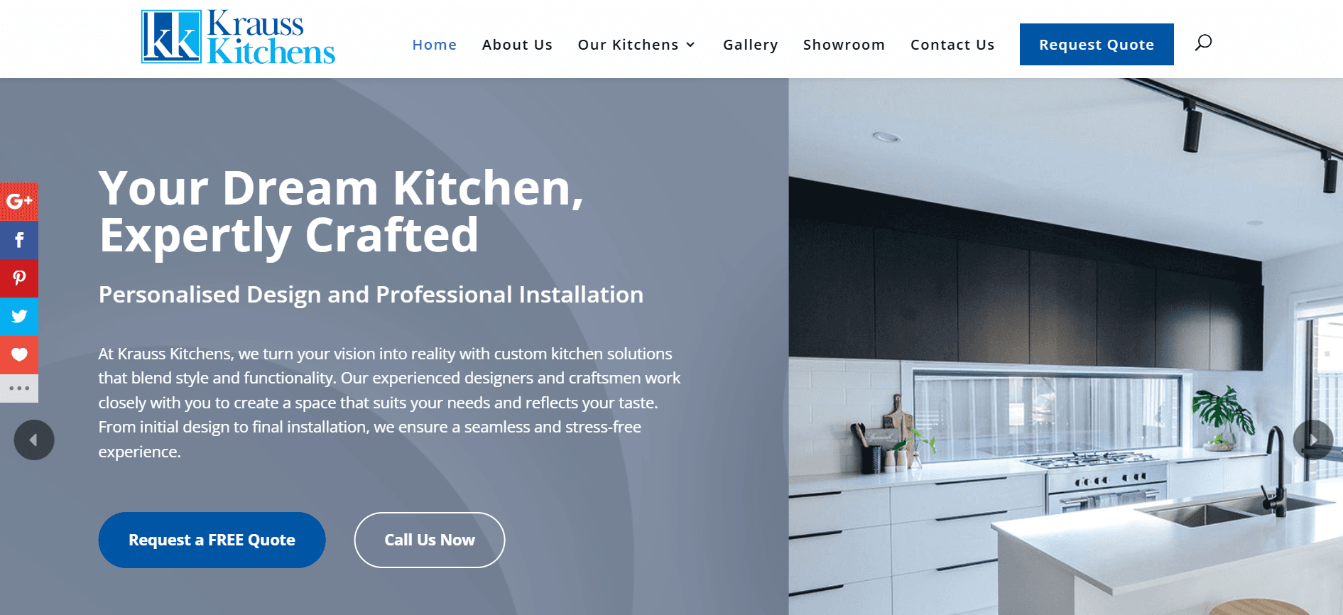 Krauss Kitchens website rebuilt by Canty Digital