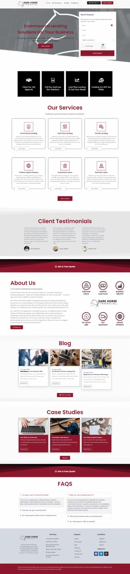 Darkhorsefinancial.com.au website homepage